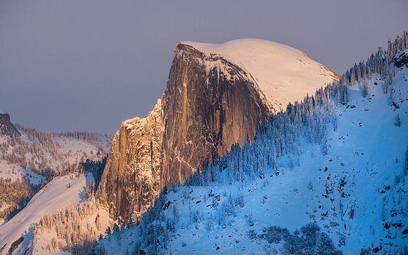 Half Dome Close up at Sunset