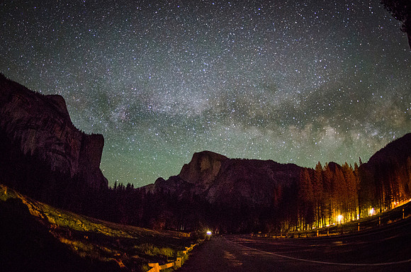 Milky Way over Half Dome in Yosemite