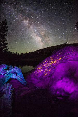 Milky Way with a black light flash light