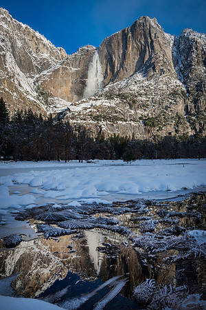 Sunrise Reflection of Upper Yosemite Falls, Yosemite