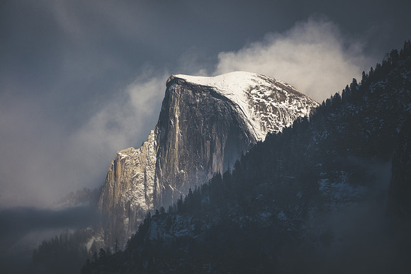 Half Dome with a Clearing Winter Storm at Sunset, Yosemite #3