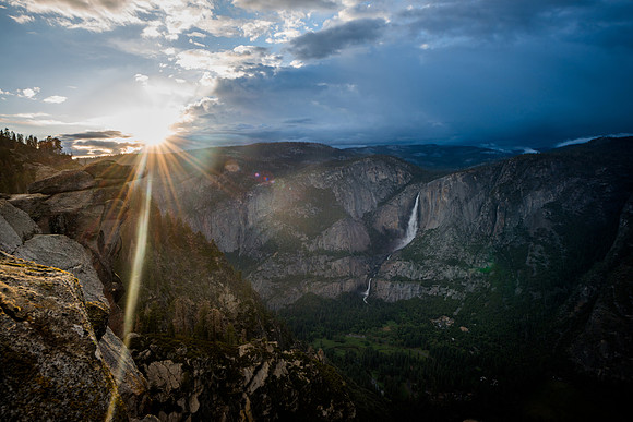 Sunset Beams from Glacier Point