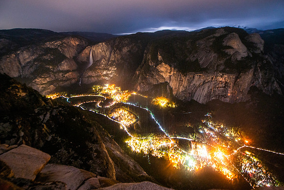 Yosemite Valley Lights at Night