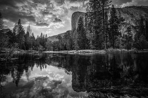 Dramatic Clouds El Capitan B+W