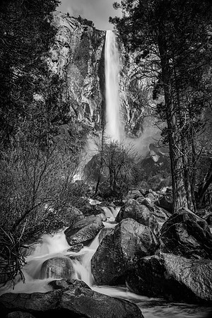 Bridal Veil Falls Black & White #3