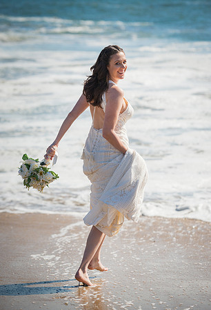 Bride running in Jackson Hole