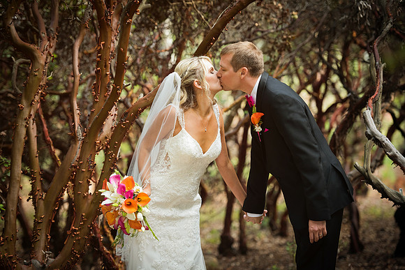 Couple in forest, Jackson Hole Wedding