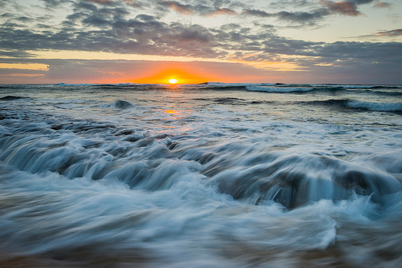 Sunset North Shore Oahu Long Exposure