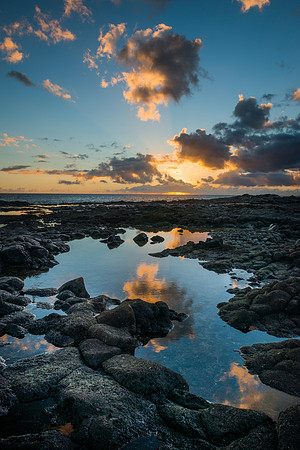 Sunset reflection Tide Pool, Hawaii